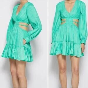 Jonathan Simkhai NEW Lyndyn $595 Kiwi Green Cut Out Dress Womens Size Small NWT